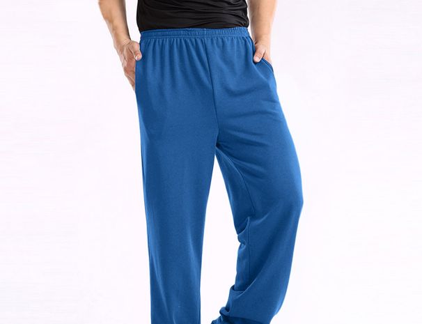 Men's Clothing new men's casual trousers men's home straight sweatshirt solid color loose trousers_viptrois.com