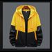 Men's Hooded Tracksuit Set – Long Sleeve Zip-Up Hoodie & Jogger Pants (S-4XL, White/Yellow/Blue)_viptrois.com
