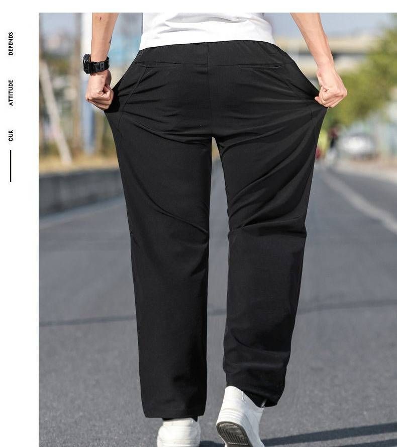 Men's Plus-Size Relaxed Fit Casual Pants – High Waist Elastic Straight-Leg Trousers For Big & Tall (XL-8XL, Black/Gray/Royal Blue)_viptrois.com