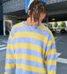 Retro Striped Sweater – Oversized Unisex Pullover (Grey/Blue/White, S-XL)_viptrois.com