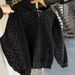 Gothic Star Embroidered Hoodie – Unisex Zip-Up Streetwear Sweatshirt, Oversized Fit, Black (S-Xl)_viptrois.com