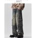 Vintage Blue Workwear Jeans For Men – Relaxed Fit Wide-Leg Denim Pants With Multi-Pockets (S-3XL, Washed Blue)_viptrois.com
