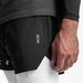 Men's clothing Muscle Fitness Brother Sports Double shorts Men's casual sports quarter pants_viptrois.com