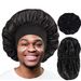 Men's large double layer sleeping cap double sided round hat beauty hair care cap high elastic wide brimmed hat pullover cap_viptrois.com