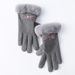 Autumn and winter warm gloves ladies plus velvet thick hair mouth outdoor cycling driving sports touch screen de velvet gloves women_viptrois.com