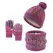 Kids'scarf, hat & glove sets Children's knitted hat bib gloves thick twist gradient hat to keep warm_viptrois.com