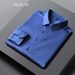 Men's Clothing Shirts Elastic Slim Fit Business Wear Free Ironing Shirts Solid Color Square Collar Formal Wear Shirts Long Sleeves_viptrois.com