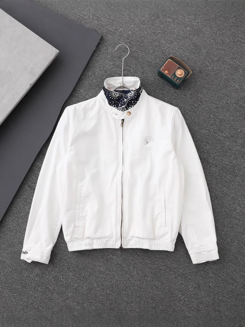 Correct Code Can Be Scanned Pony Embroidered Small Logo Old Money Style Blue And White Contrast Color Lapel Jacket_viptrois.com