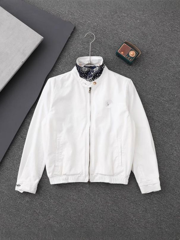 Correct Code Can Be Scanned Pony Embroidered Small Logo Old Money Style Blue And White Contrast Color Lapel Jacket_viptrois.com