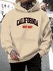 Men's Autumn And Winter Casual Fashion Loose Hooded Sweatshirt California West Coast Letter Printed Warm Long Sleeved Pullover_viptrois.com