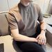 Men's Short-sleeved T-shirt Small Crew Neck High-quality 95 Cotton Slim-fitting Comfortable Elastic Half-sleeved T-shirt Versatile Men's Bottoming_viptrois.com