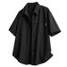 Unisex Heavyweight Workwear Short Sleeve Shirt - 40s Cotton Twill, Drop Shoulder, Relaxed Fit With Chest Pockets_viptrois.com