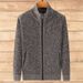 Men’s Velvet Thickened Cardigan – Stand Collar Zipper Sweater For Autumn & Winter (Dark Gray/Blue/Brown, M-4XL)_viptrois.com