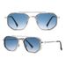 Men's Sunglasses Retro Punk Sunglasses High End Men's And Women's Fashion Sunscreen Gradient Green Metal Double Beam_viptrois.com