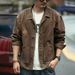 Men's Denim Jacket Brown Plus Size Tooling Men's Denim Jacket Men's Fashion_viptrois.com