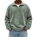 Men's Half-Zip Sweatshirt - Winter Long-Sleeve Cotton Pullover With Stand Collar (S-5XL, 400GSM, 12 Colors)_viptrois.com