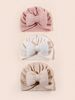 3pcs/set Lovely Bowknot Knitted Baby Hat Cute Solid Color Baby Girls Boys Hat Turban Soft Infant Cap Pillow Beanies Head Wraps_viptrois.com