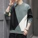 New Sweater Men's Spring And Autumn Round Neck Korean Version Versatile Color Matching Sweater Men's Loose Trend Ins Sweater Top_viptrois.com