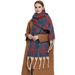 Unisex Shawl loop yarn jacquard coarse tassel large plaid scarf shawl_viptrois.com