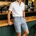 Summer Men's Casual Shorts Business Commuter Solid Color Five Point Pants Simple Versatile Dress Pants_viptrois.com