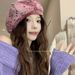 Pink beret for women in autumn winter, Korean version showing face, small and versatile, bud painter hat, Christmas big_viptrois.com