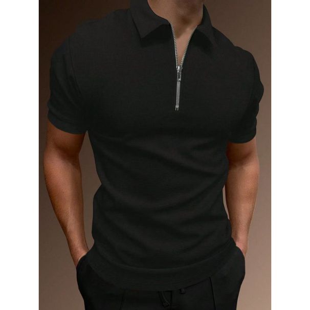 European American Cross-border Foreign Trade Men's Summer Sports And Fitness T-shirt Casual Turn-down Collar_viptrois.com