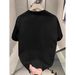 Hombre Patrón Luz Tráfico Selfie Camiseta Algodón Negra Manga Corta, Diseño Gato Con Manchas Amarillo Jengibre Uso_viptrois.com