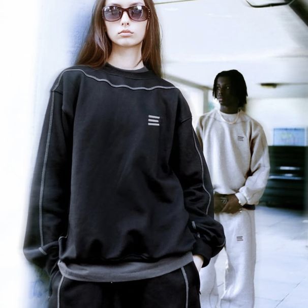 New Business Attire High-Quality Trendy Crew Neck Embroidered Luxury Sweatshirt And Sweatpants Set_viptrois.com