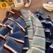 1 Japanese Retro Striped Polo Collar Sweater For Men, Autumn And Winter Lazy Style, Youth Niche Couple Knitted Top_viptrois.com
