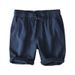 Men's Clothing Elastic Drawstring Ramie Casual Linen Shorts Men's Summer Beach Versatile Loose Cotton And Linen Shorts_viptrois.com