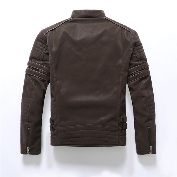 Men's Clothing Direct Sales Men's Autumn And Winter Nubuck Leather Jacket Fashionable Slim Brushed PU Jacket Motorcycle Trendy Brand Slim Jacket_viptrois.com