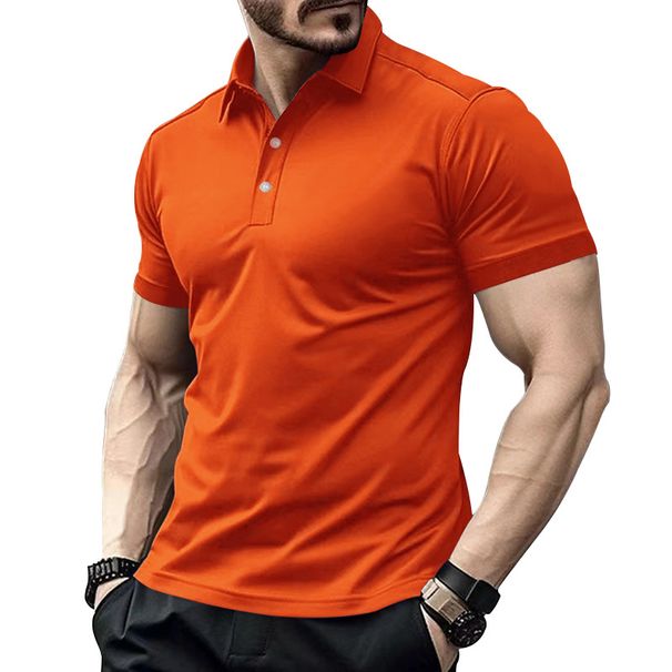 Men's New Polo Shirt Short-sleeved Fashion Lapel Sports Outdoor T-shirt Tops_viptrois.com