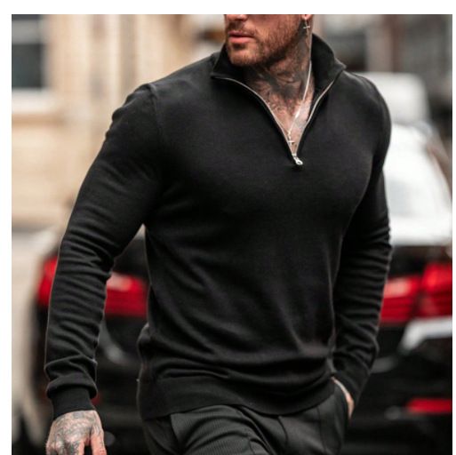 Men's Semi-Turtleneck Sweater - Soft Knit Pullover With Cable Stitch Design, Machine Washable, 10 Classic Colors (M-3XL)_viptrois.com
