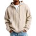 Cross-Border European And American New Heavyweight Trend Jacquard Long Sleeve Hooded Sweatshirt Solid Color Loose Fit_viptrois.com