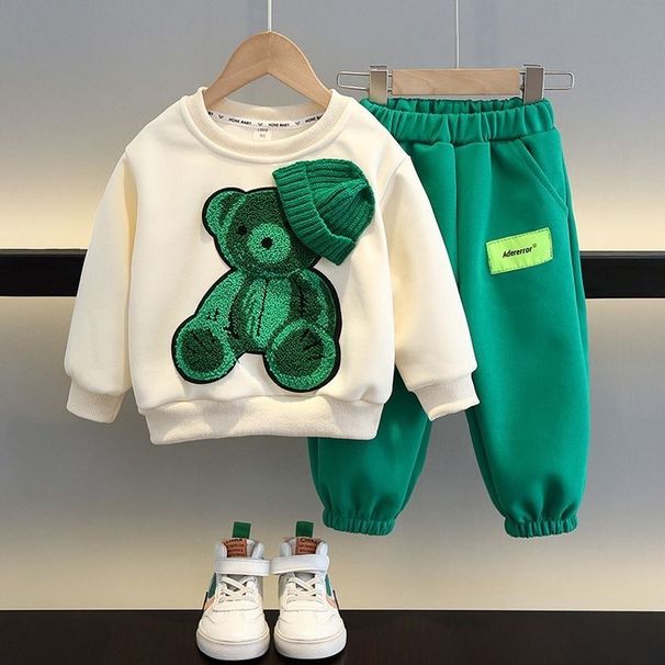 2025 New Style Boys And Girls Long Sleeved Sweatshirts And Sweatpants Korean Version Of Small And Medium Sized_viptrois.com