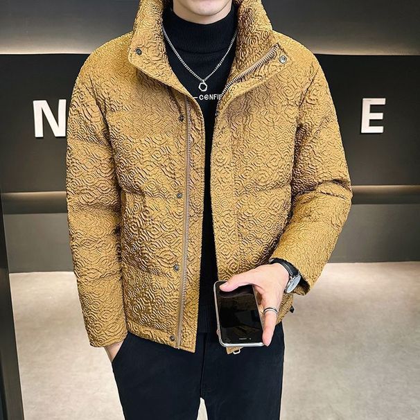 2024 Winter New Men's Lapel Down Cotton Clothes Youth Trend Korean Version Light Luxury Fashion Thickened Warm Jacket_viptrois.com