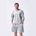 Men's Clothing Summer New Style Sweetheart Collar Casual Loose Short Sleeved Jacquard Outdoor Top Shorts Men's Suit_viptrois.com