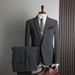 Modern Slim Fit Checkered Suit Set For Men - 3 Piece Formal Wedding & Business Attire With Vest (Grey Tones, Multiple Sizes)_viptrois.com