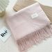 Solid Color Cashmere Scarf For Women - Winter Warm Korean Style Shawl (Dual-Purpose, Thick & Soft, Fashionable Neck Warmer)_viptrois.com
