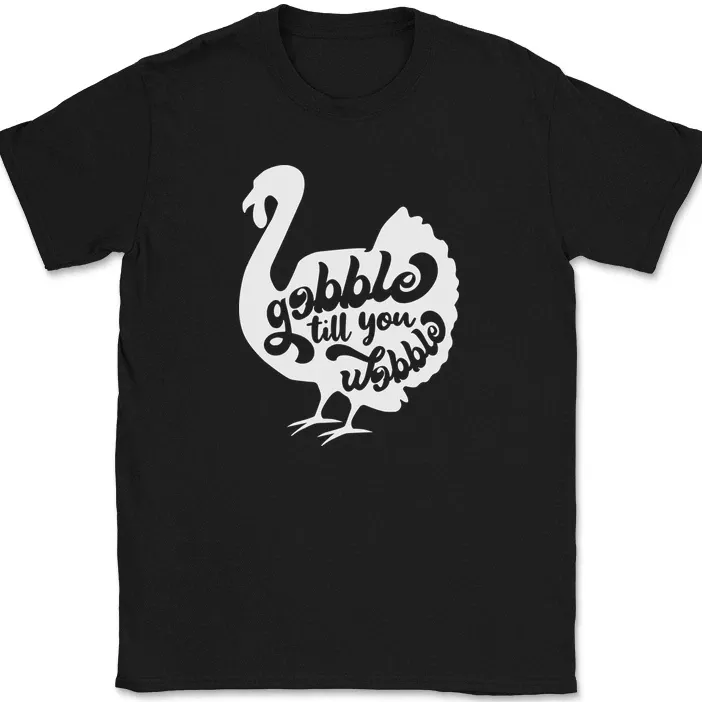 Gobble Till You Wobble T-Shirt Mens Womens Tees Top Funny Thanksgiving Food Eat Tee_viptrois.com