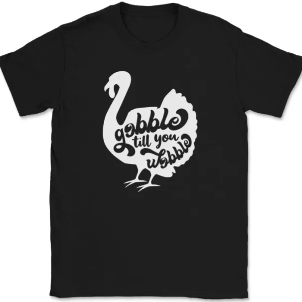 Gobble Till You Wobble T-Shirt Mens Womens Tees Top Funny Thanksgiving Food Eat Tee_viptrois.com