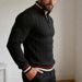 Men's British Style Turtleneck Knitwear Autumn Winter New Arrival Color Block Zipper Design for Casual Wear_viptrois.com