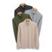 Men’s Jacquard Knit Sweater – Machine-Washable, YKK Zipper Stand Collar, Wrinkle-Resistant Pullover (Black/Heather Grey/Beige, Sizes S-4XL)_viptrois.com