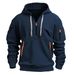 Autumn Winter Hoodie Zipper Multi-Pocket Pullover Men's Sports Casual Jacket European Size_viptrois.com