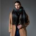 Unisex Blue Plaid Shawl Warm Scarf_viptrois.com