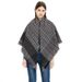 Unisex Autumn/Winter black bristle plaid square scarf scarf Square with thick tassel bib shawl_viptrois.com