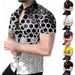 2023 Spring New Short Sleeved Printed Casual Lapel Large Men's Shirt_viptrois.com