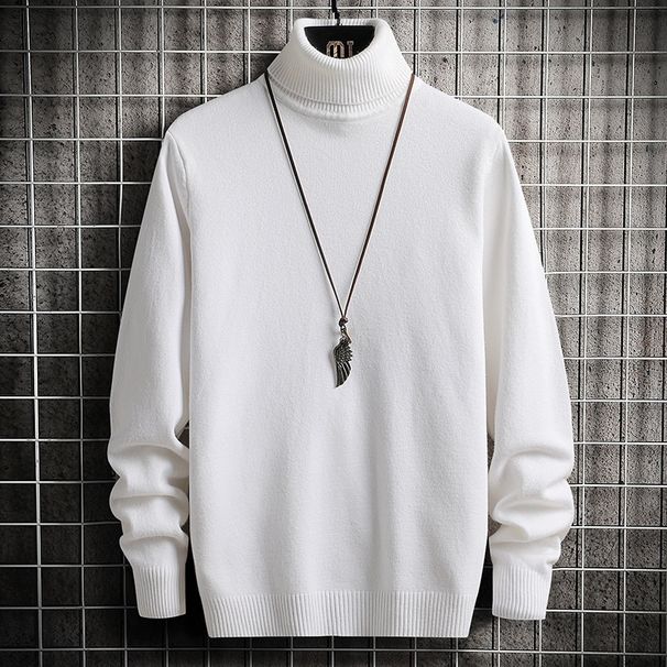 Pulse Pulse 2024 Foreign Trade Men's Knit Autumn Winter New European And American High Neck Base Shirt Solid Color Sweater Men One_viptrois.com