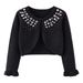 Handmade Beaded Sun Protection Cardigan For Girls 8-16Y – Lightweight Knit Summer Jacket, Airy & Stylish_viptrois.com