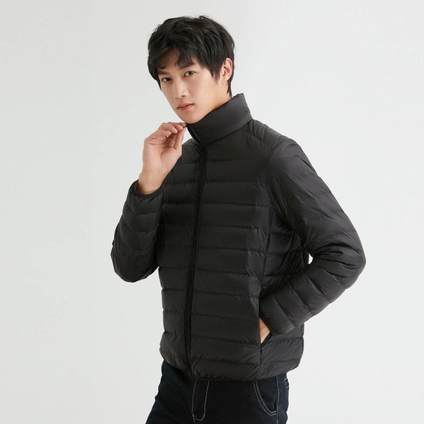 A New Large-sized Winter Coat For Men With A 90-inch White Down Inner Liner, Featuring A Light Down Cotton-padded Jacket With A Stand-up Collar_viptrois.com